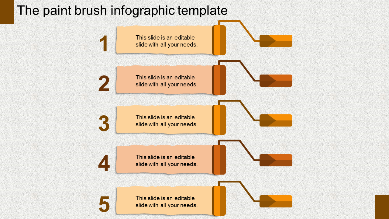 Pretty Paint Brush Model infographic presentation 5-Node